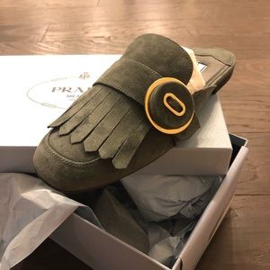 Prada Slate Gray Mules